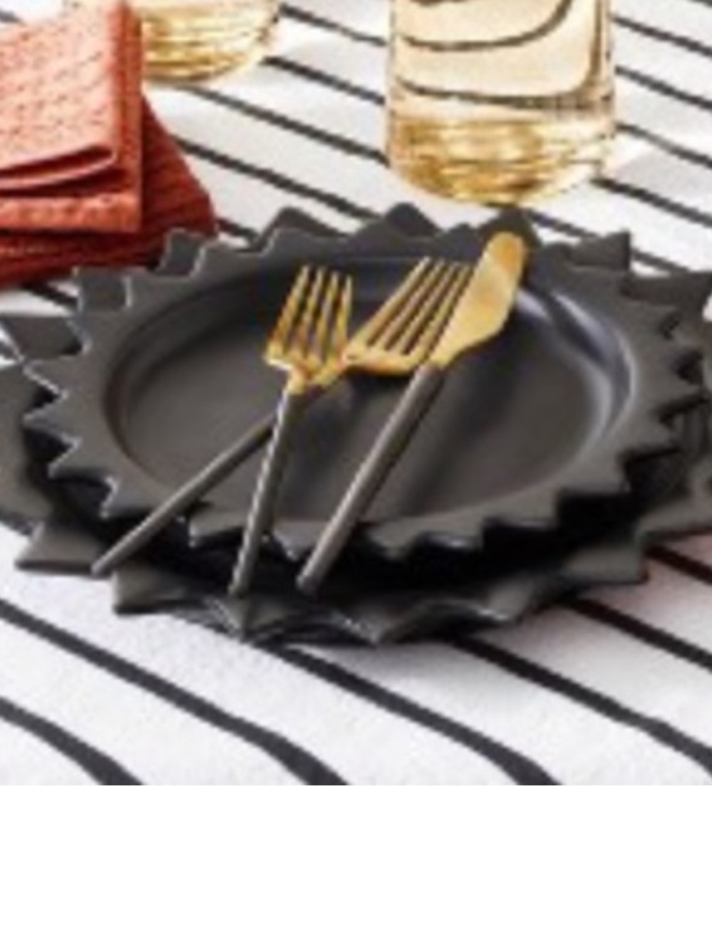 Opal house Matte Black Decorative Dinner Plate - Modern Star Edge (4)